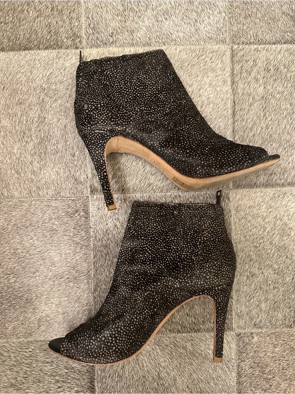 Joie Edison Calf Hair Peep-Toe Bootie